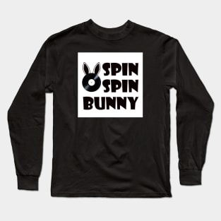 SpinSpinBunny Main Square Logo - Black and White Long Sleeve T-Shirt